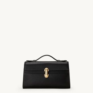 Savette Symmetry Pochette in Black Leather